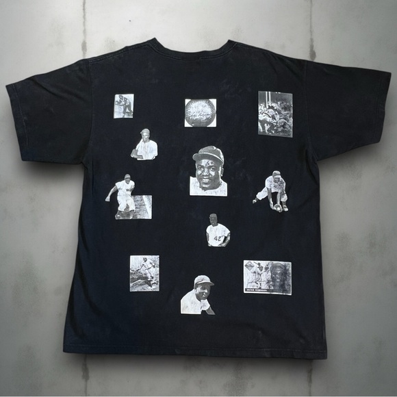 MLB Jackie Robinson vintage black all over print 2XL - Picture 2 of 3